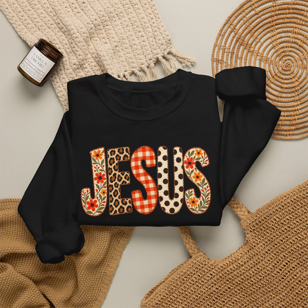 Jesus Floral Patch Sweatshirt — Women's & Men's Christian Crewneck