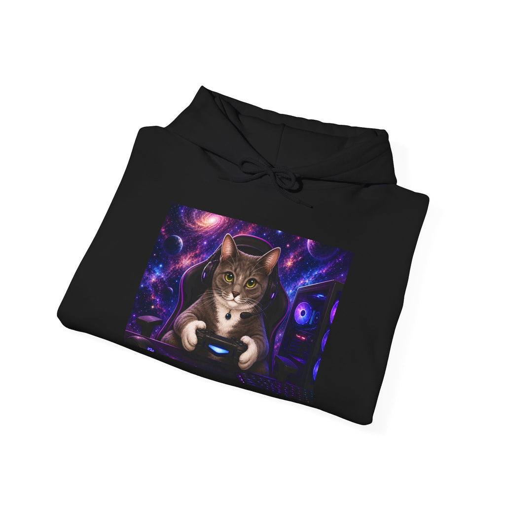 Cat Sorcerer Hoodie — Mystic Cosmic Witch Cat Holding Orb Sweatshirt