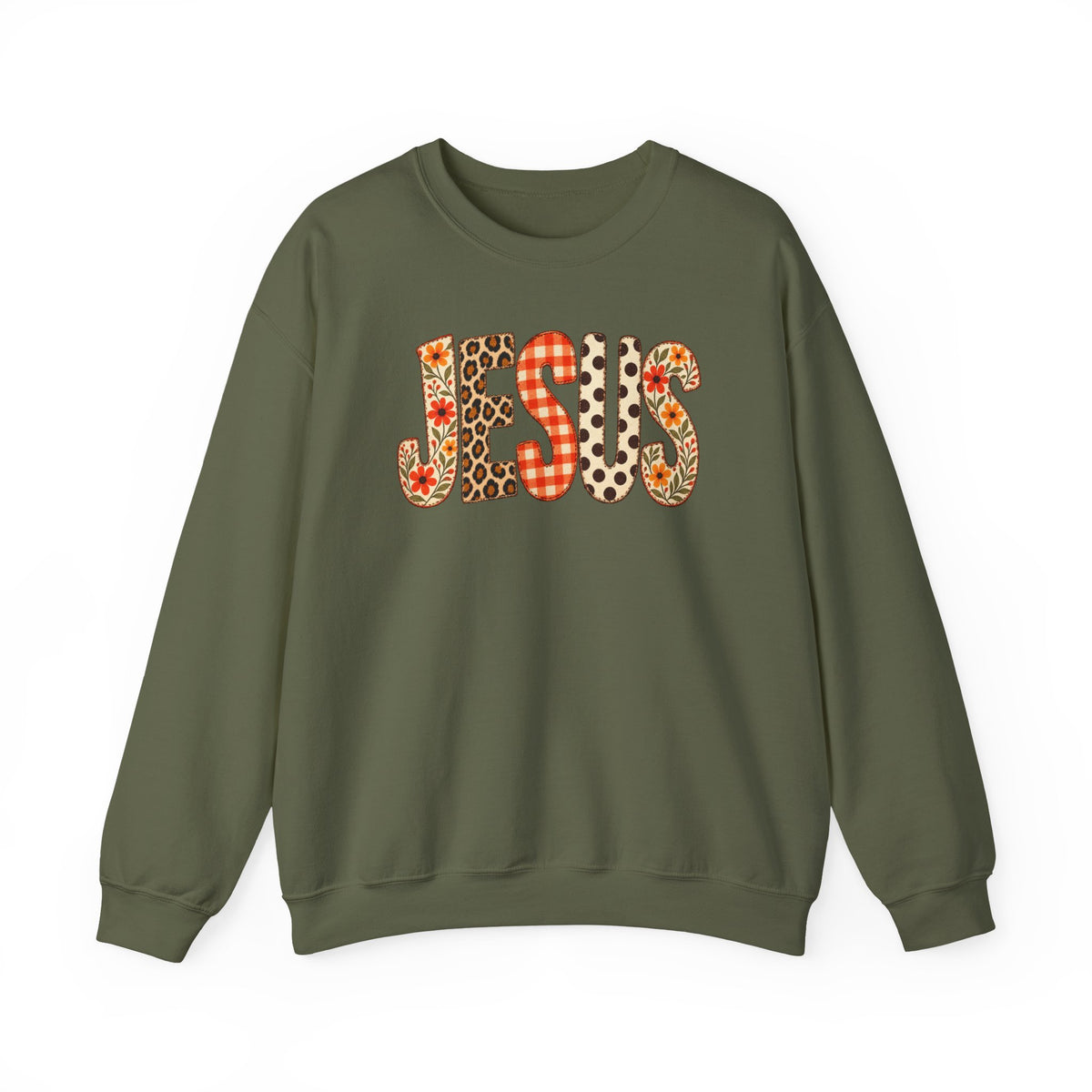 Jesus Floral Patch Sweatshirt — Women's & Men's Christian Crewneck
