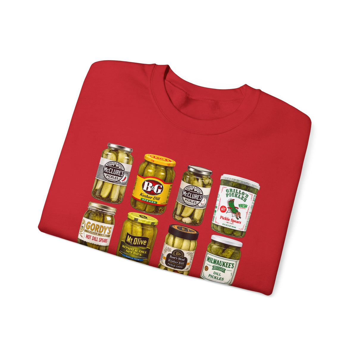 Pickle Jar Grid Sweatshirt — Vintage Grocery Label Graphic Crewneck