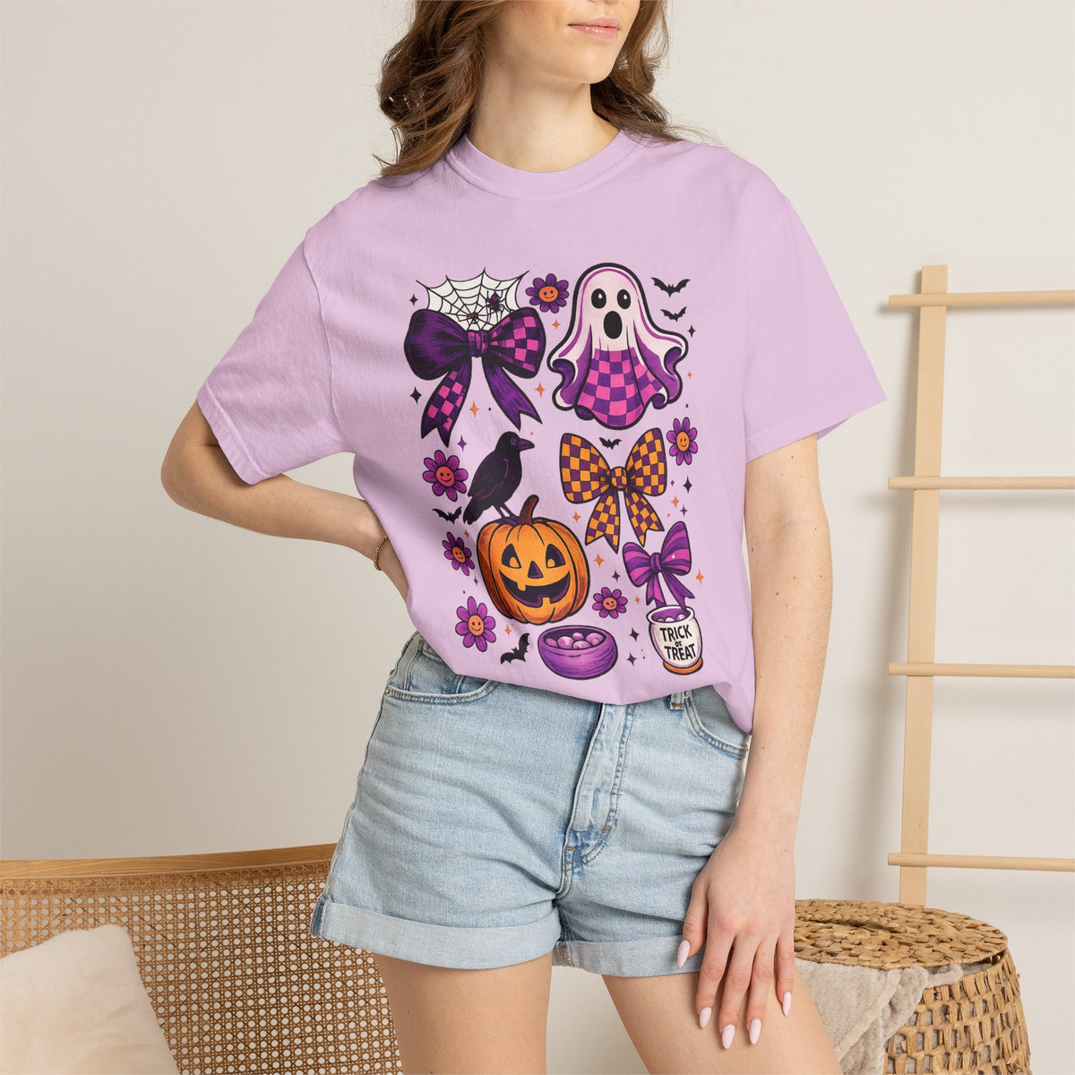 Halloween Cute Ghost & Pumpkin T‑Shirt — Trick or Treat Graphic Tee
