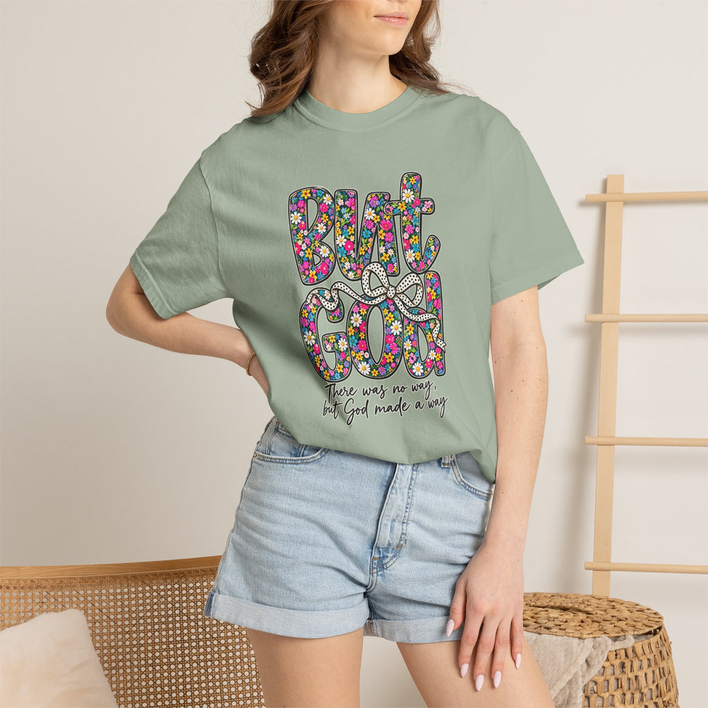 Peace Vibes T-Shirt — "But God" Floral Graphic Tee