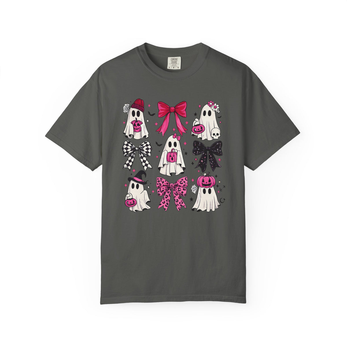 Halloween Ghosts & Bows T-Shirt — Cute Pink Trick-or-Treat Graphic Tee