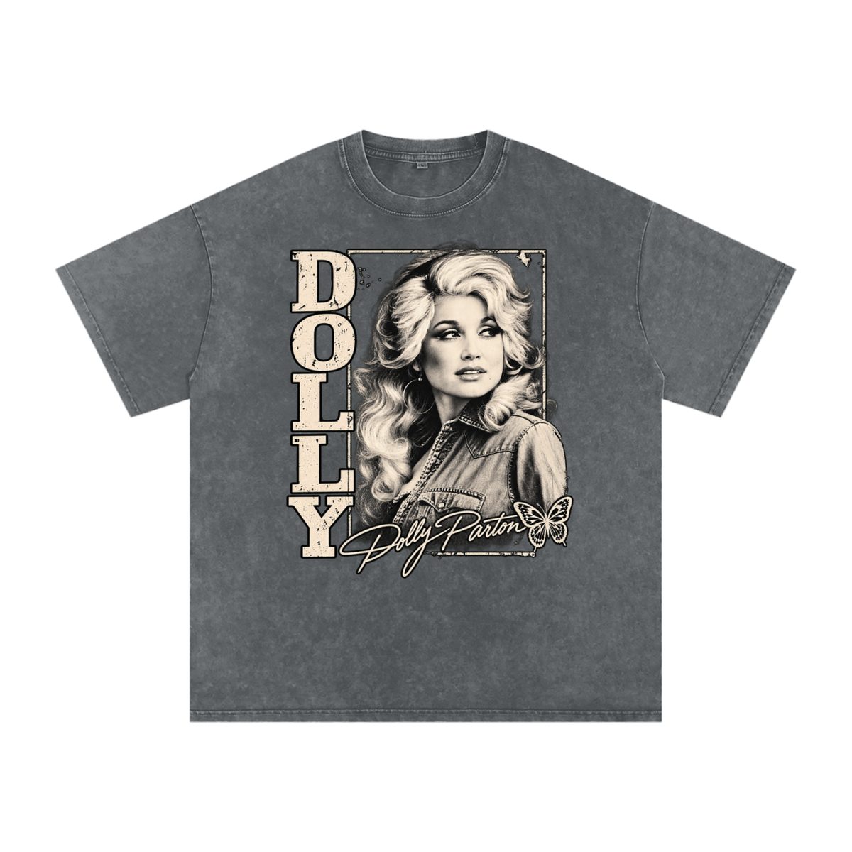 Dolly Parton Snow Washed Oversized Cotton T-Shirt