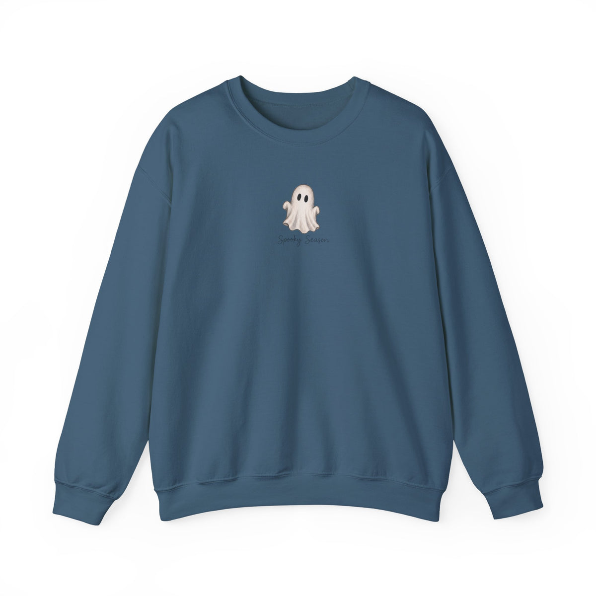 Ghost Cute Crewneck Sweatshirt — Tiny Ghost "Boo" Graphic Pullover