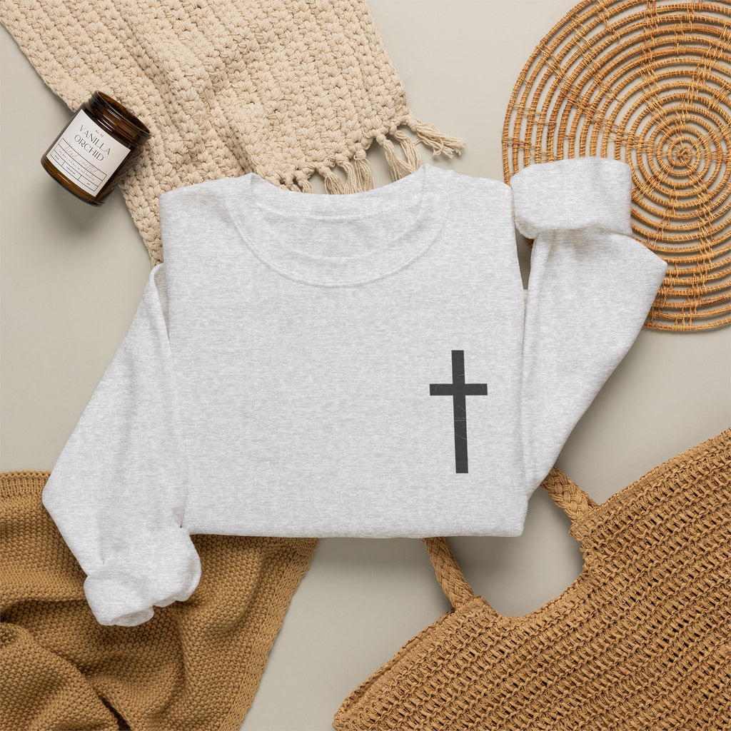 Christian Crewneck Sweatshirt — Isaiah 43:2 Faith Graphic