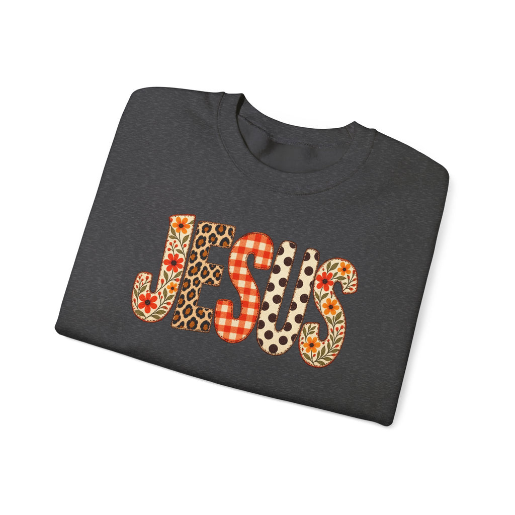 Jesus Floral Patch Sweatshirt — Women's & Men's Christian Crewneck