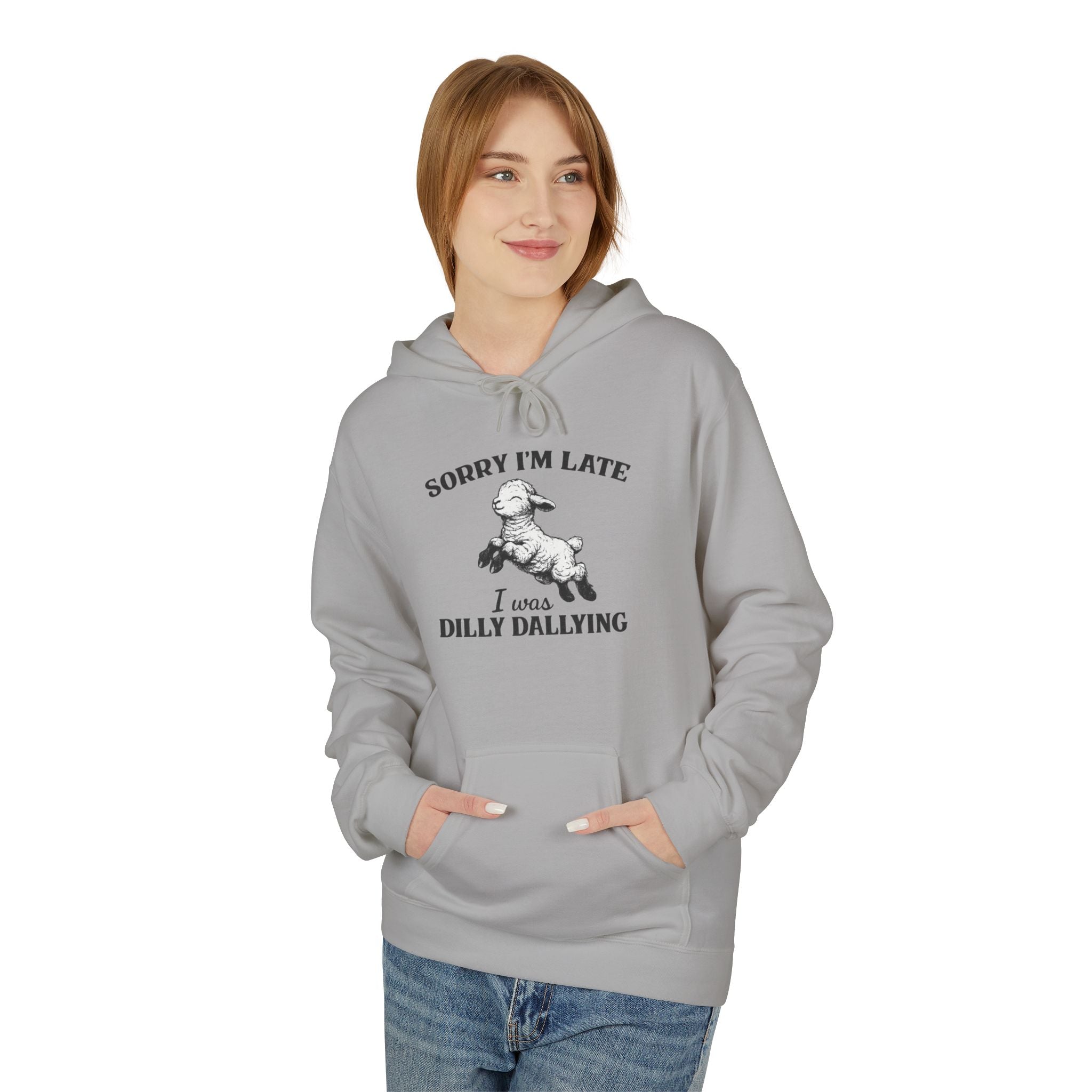 Sorry I'm Late I Was Dilly Dallying Hoodie — Vintage Dog Graphic Pullover