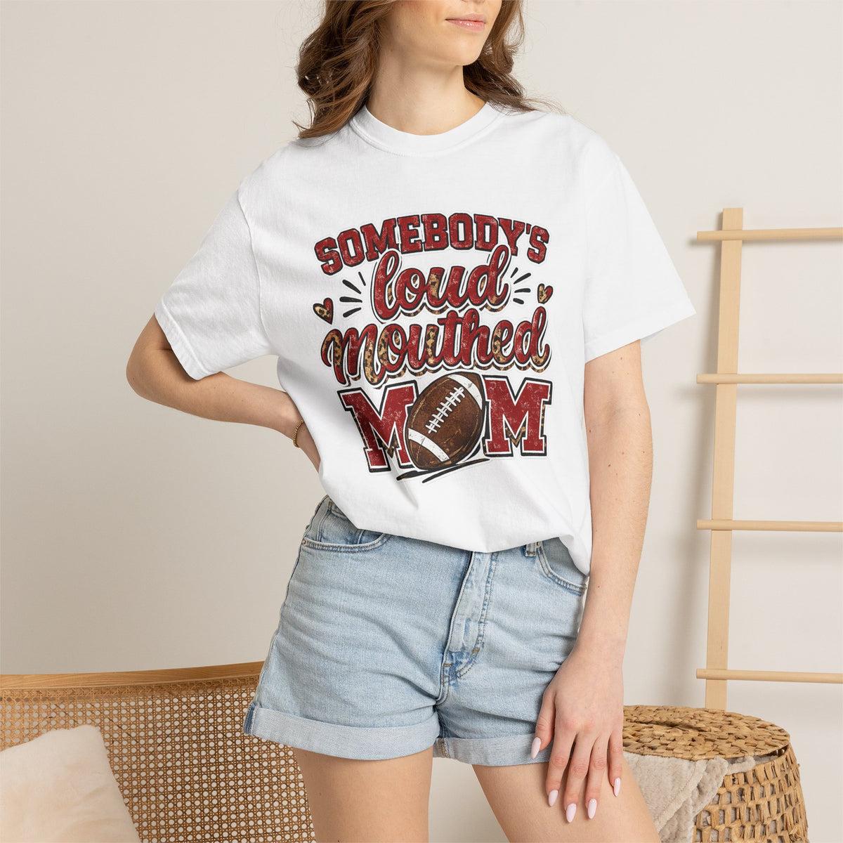 Somebody's Loud-Mouthed Mom Football T-Shirt — Mom Fan Game Day Tee