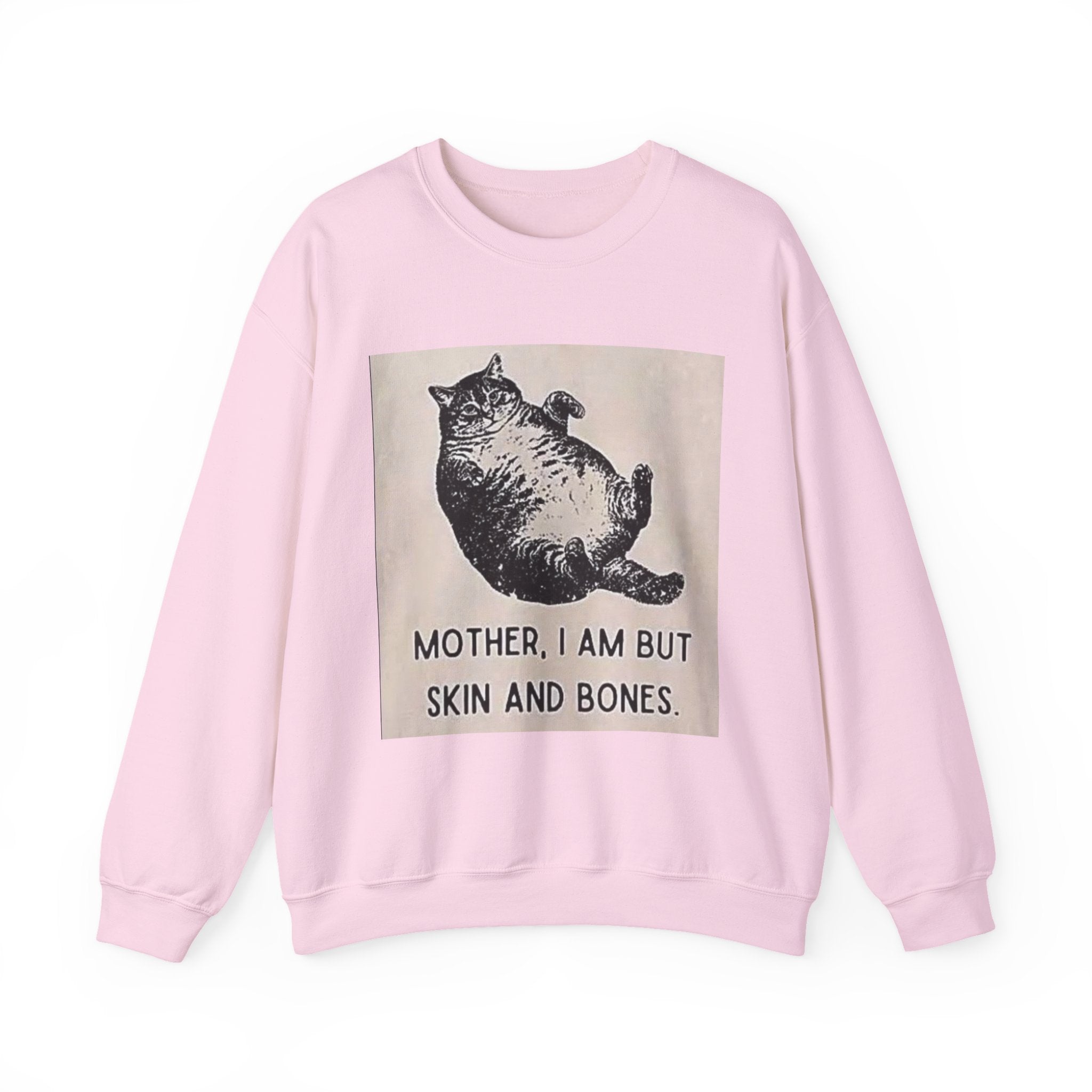 Cat Graphic Sweatshirt — "Mother, I Am But Skin and Bones" Vintage Illustration
