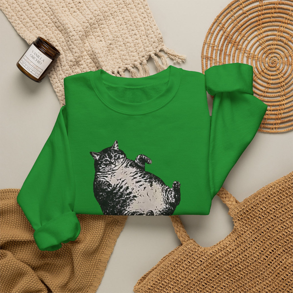 Cat Graphic Sweatshirt — "Mother, I Am But Skin and Bones" Vintage Illustration
