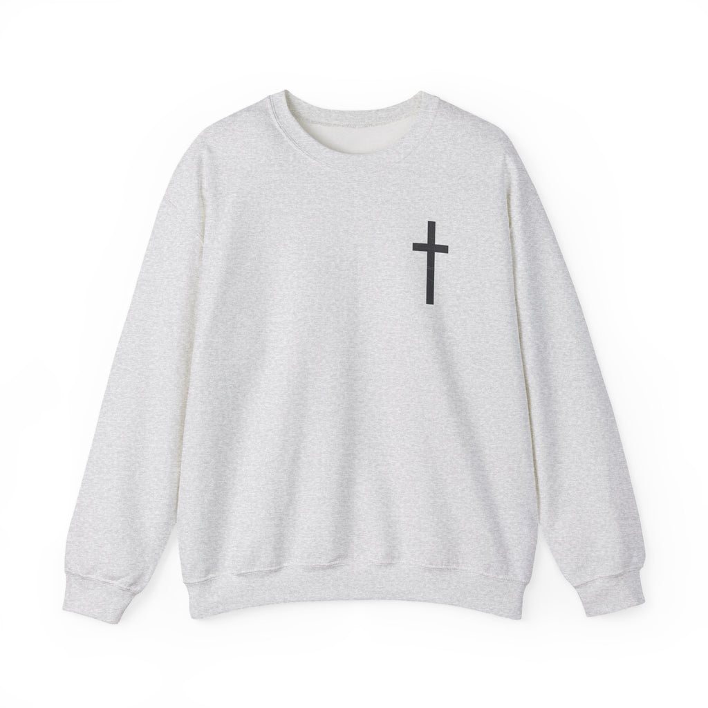 Christian Crewneck Sweatshirt — Isaiah 43:2 Faith Graphic