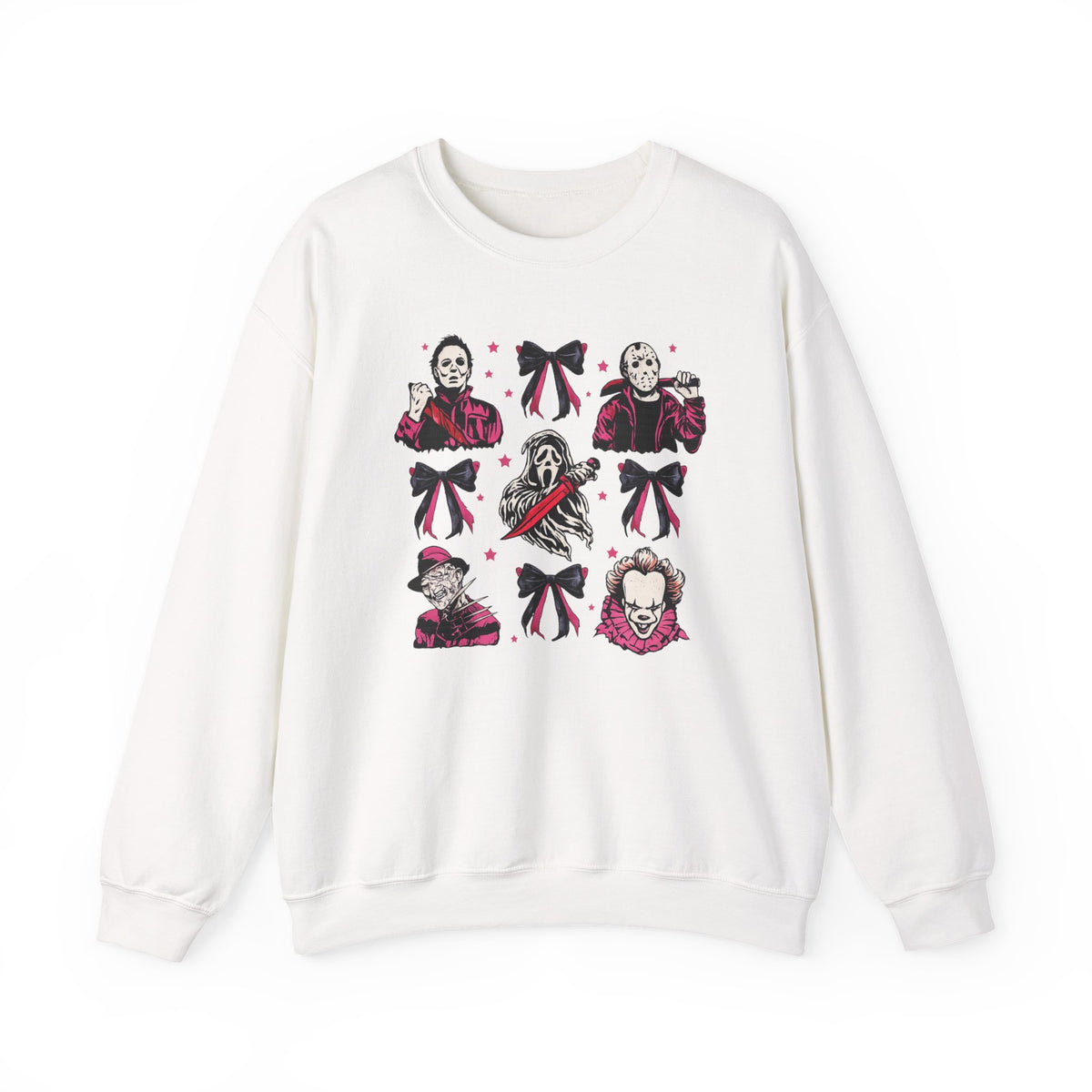 Horror Icons Crewneck Sweatshirt — Cute Ribbon Killer Characters