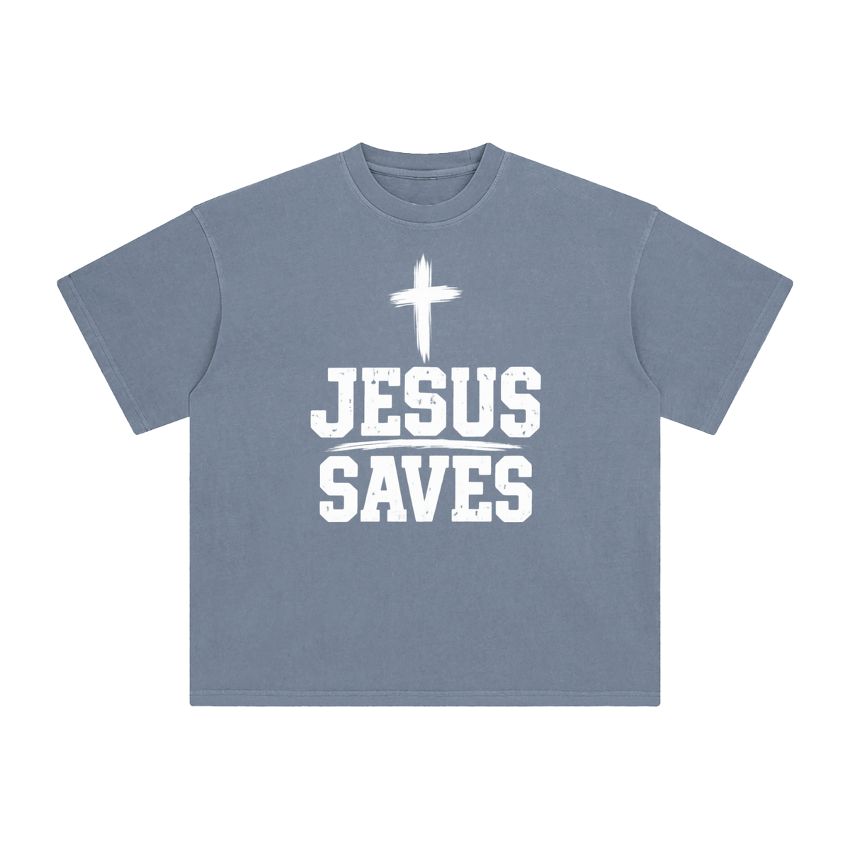 Jesus saves Enzyme Washed T-Shirt