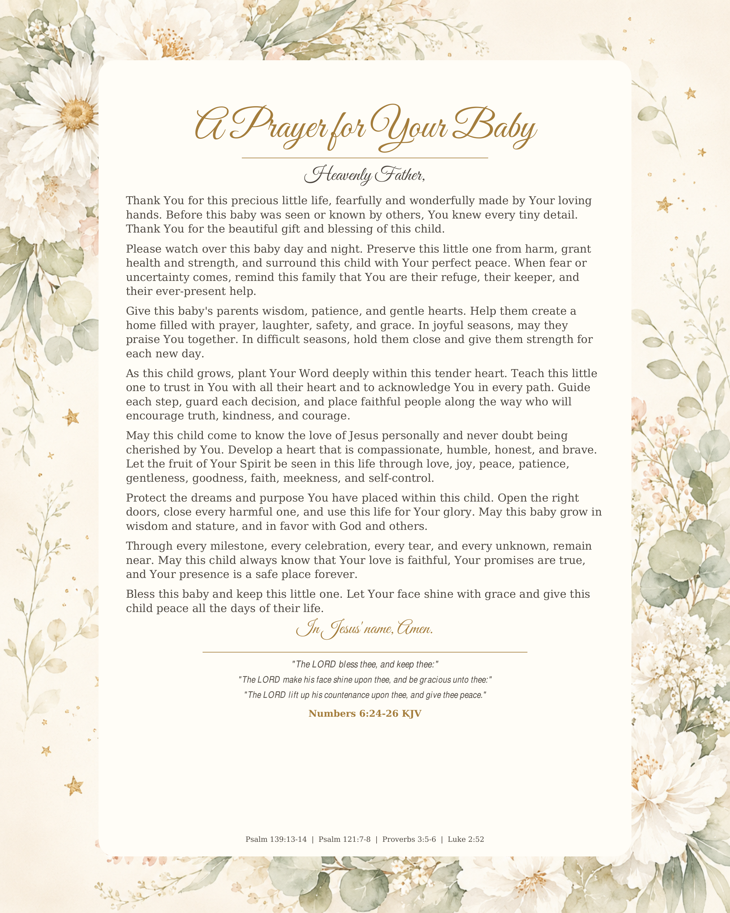 A Prayer for your Baby- digital download