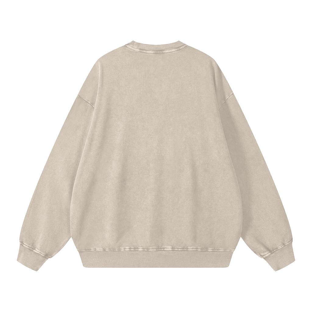 Bee Happy Snow Washed Oversized Sweatshirt