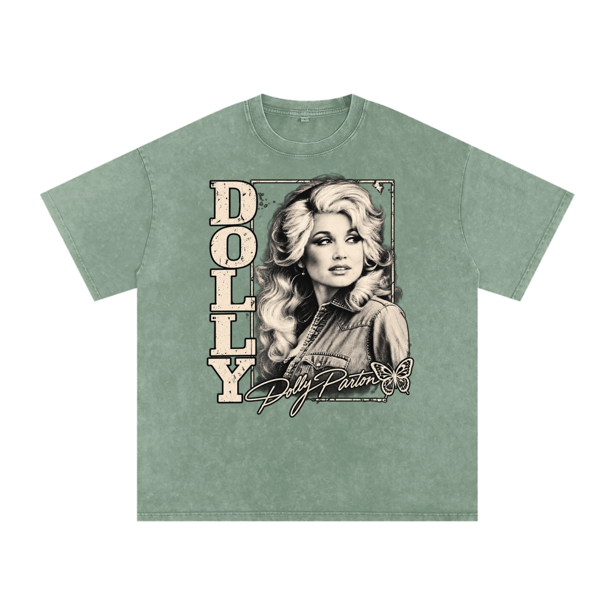 Dolly Parton Snow Washed Oversized Cotton T-Shirt
