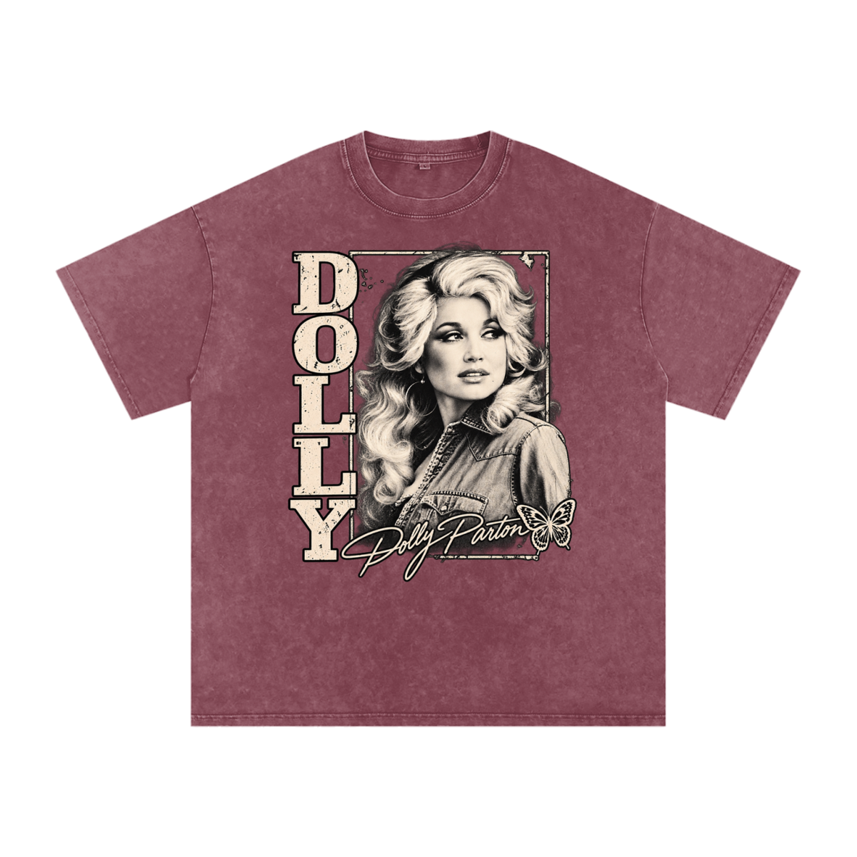 Dolly Parton Snow Washed Oversized Cotton T-Shirt