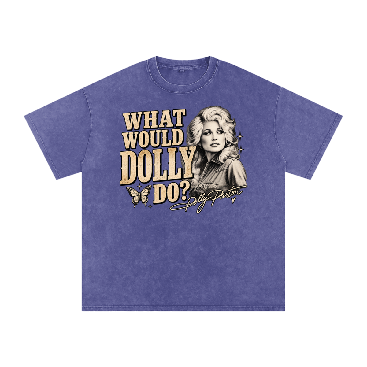 What would Dolly Do? Snow Washed Oversized Cotton T-Shirt