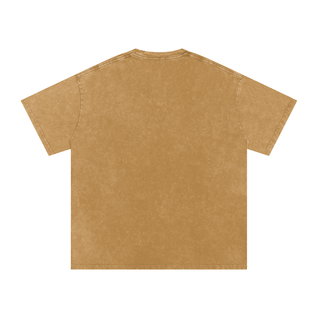 Burnt Orange Football fan Snow Washed Oversized Cotton T-Shirt