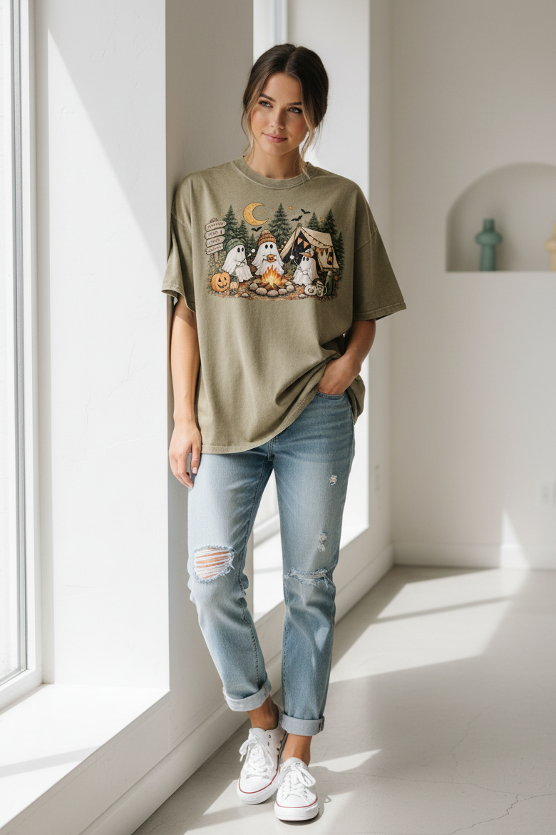 Snow Washed Oversized Cotton T-Shirt