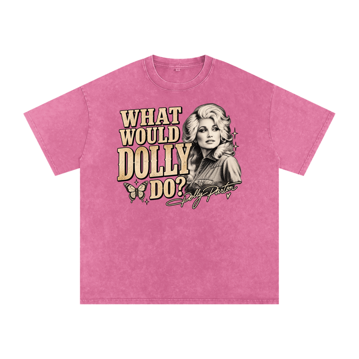 What would Dolly Do? Snow Washed Oversized Cotton T-Shirt