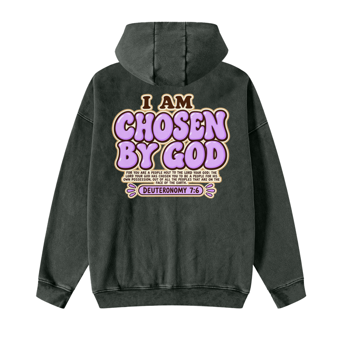 Chosen by God Snow Washed Zip-Through Fleece Hoodie