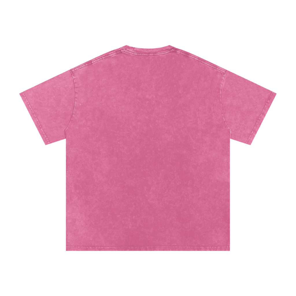 Tiger with bubblegum Snow Washed Oversized Cotton T-Shirt