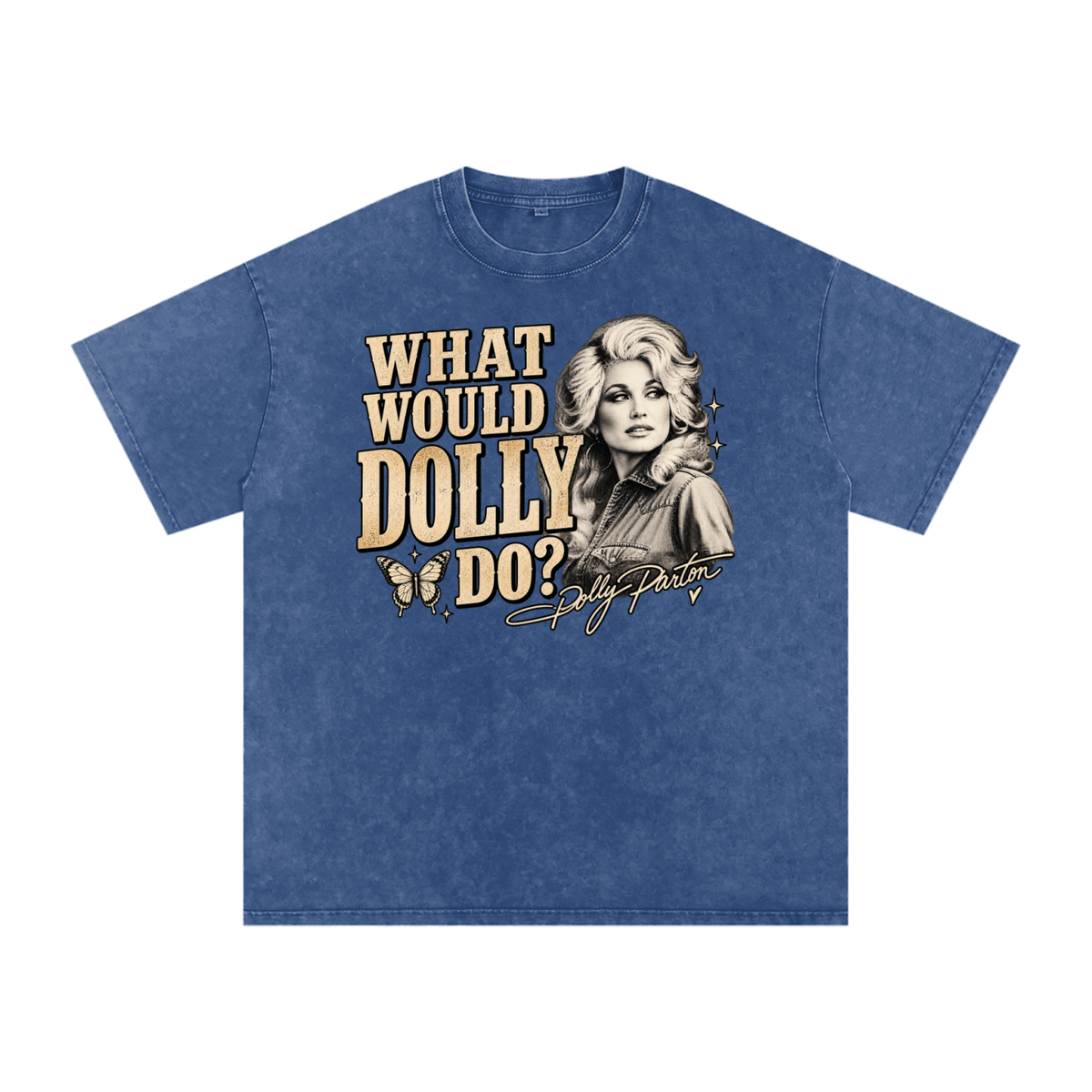 What would Dolly Do? Snow Washed Oversized Cotton T-Shirt