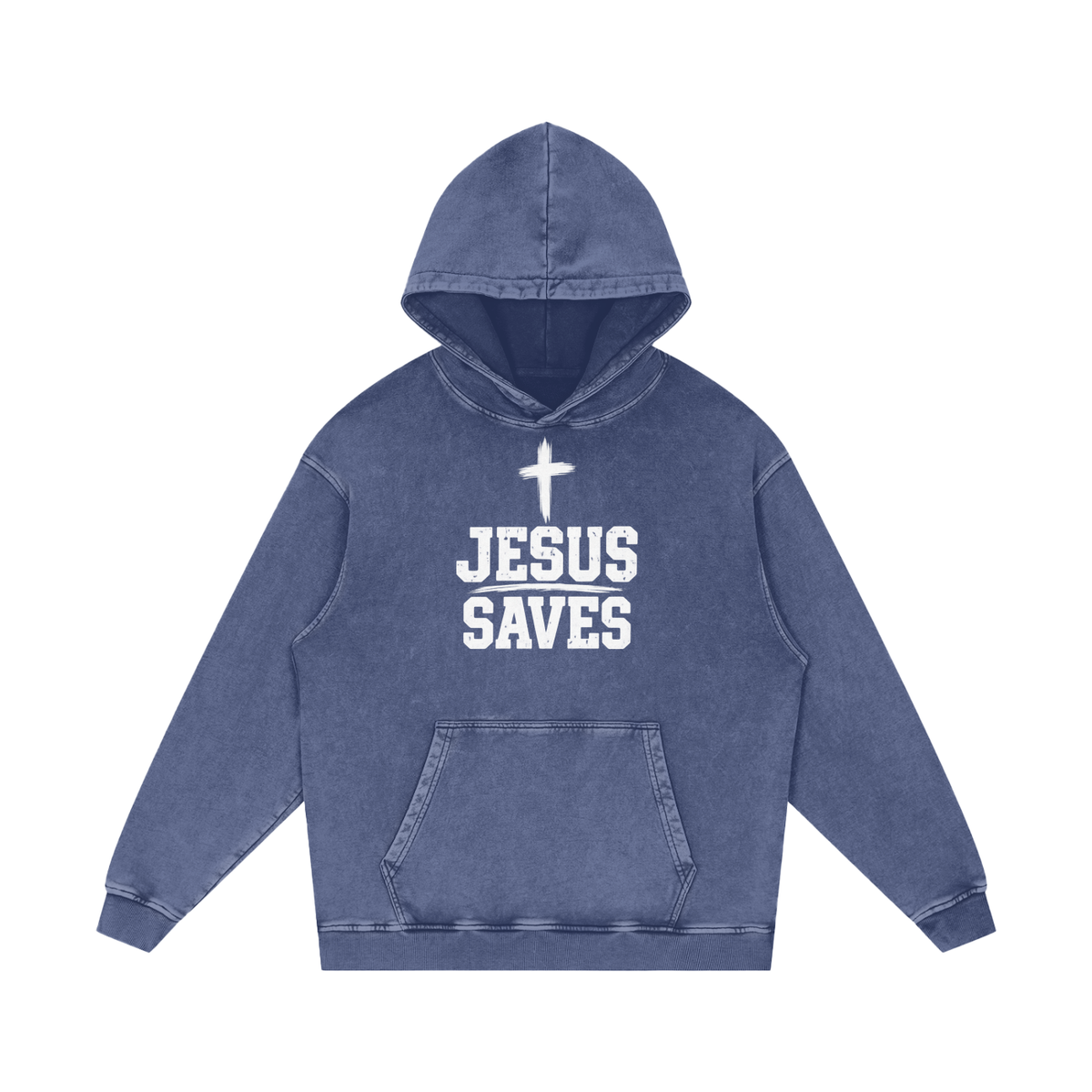 Snow Washed Loose Cotton Hoodie