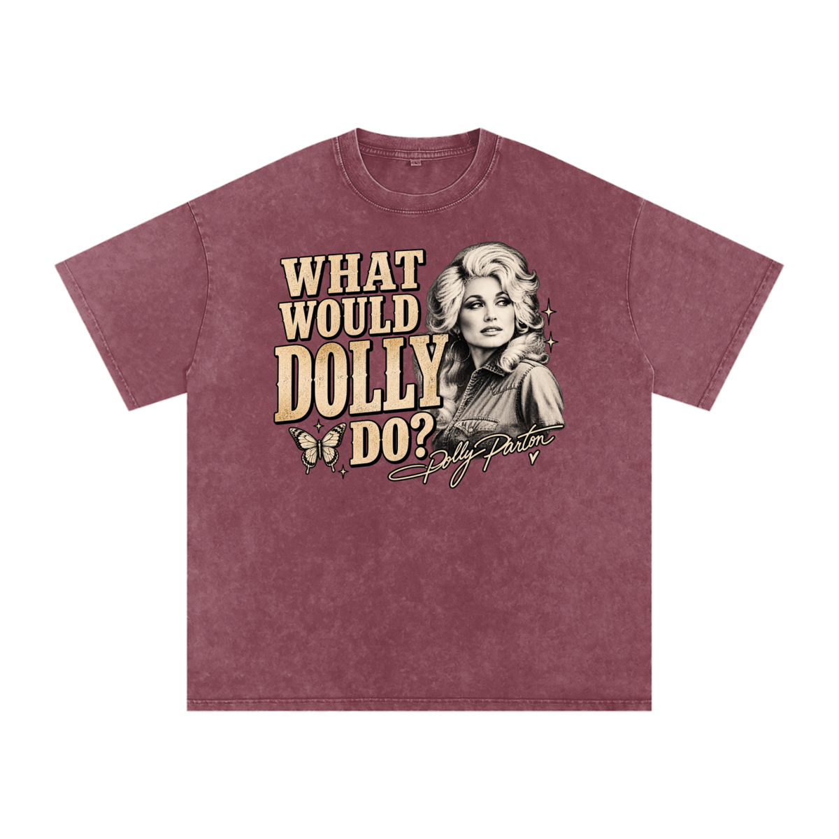 What would Dolly Do? Snow Washed Oversized Cotton T-Shirt