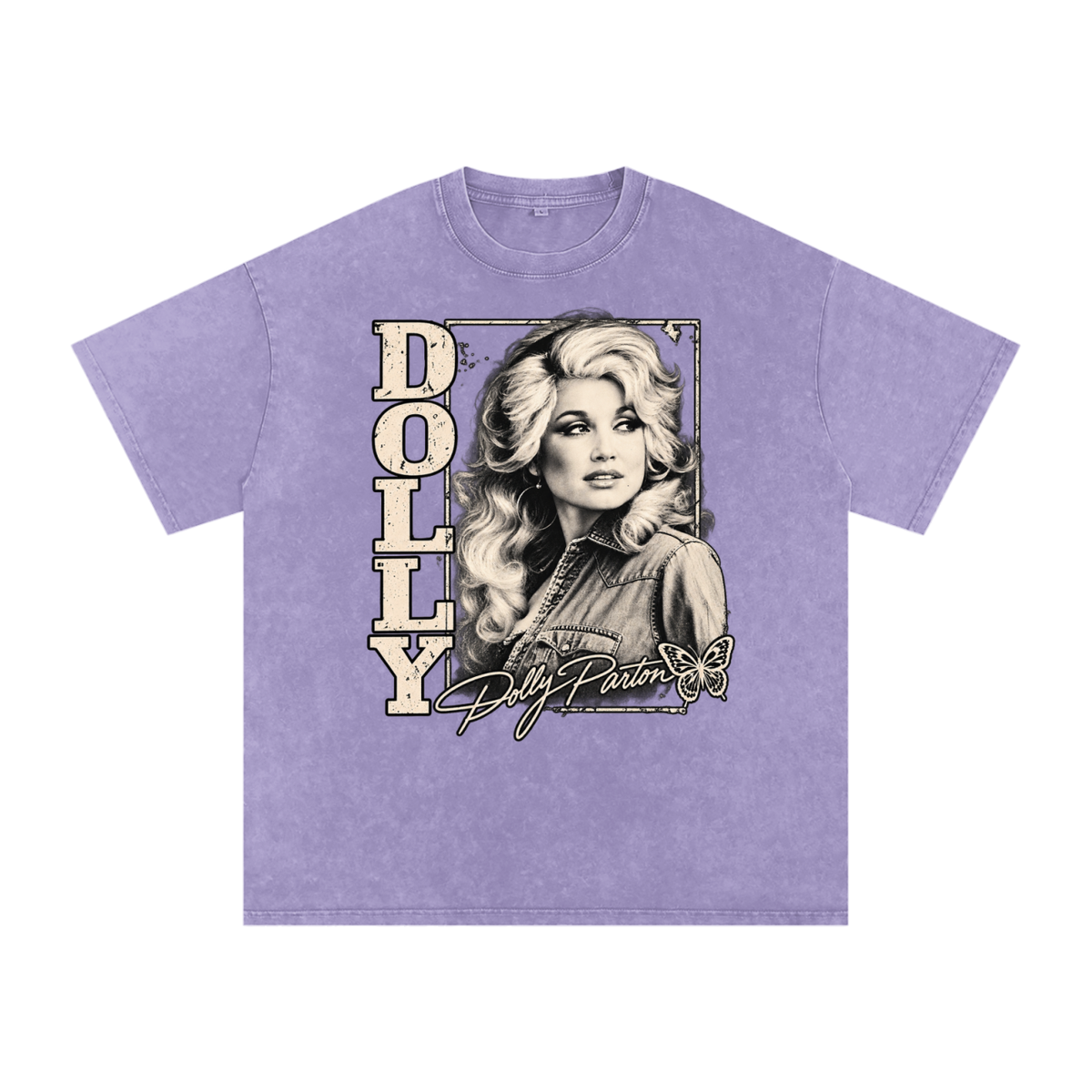 Dolly Parton Snow Washed Oversized Cotton T-Shirt