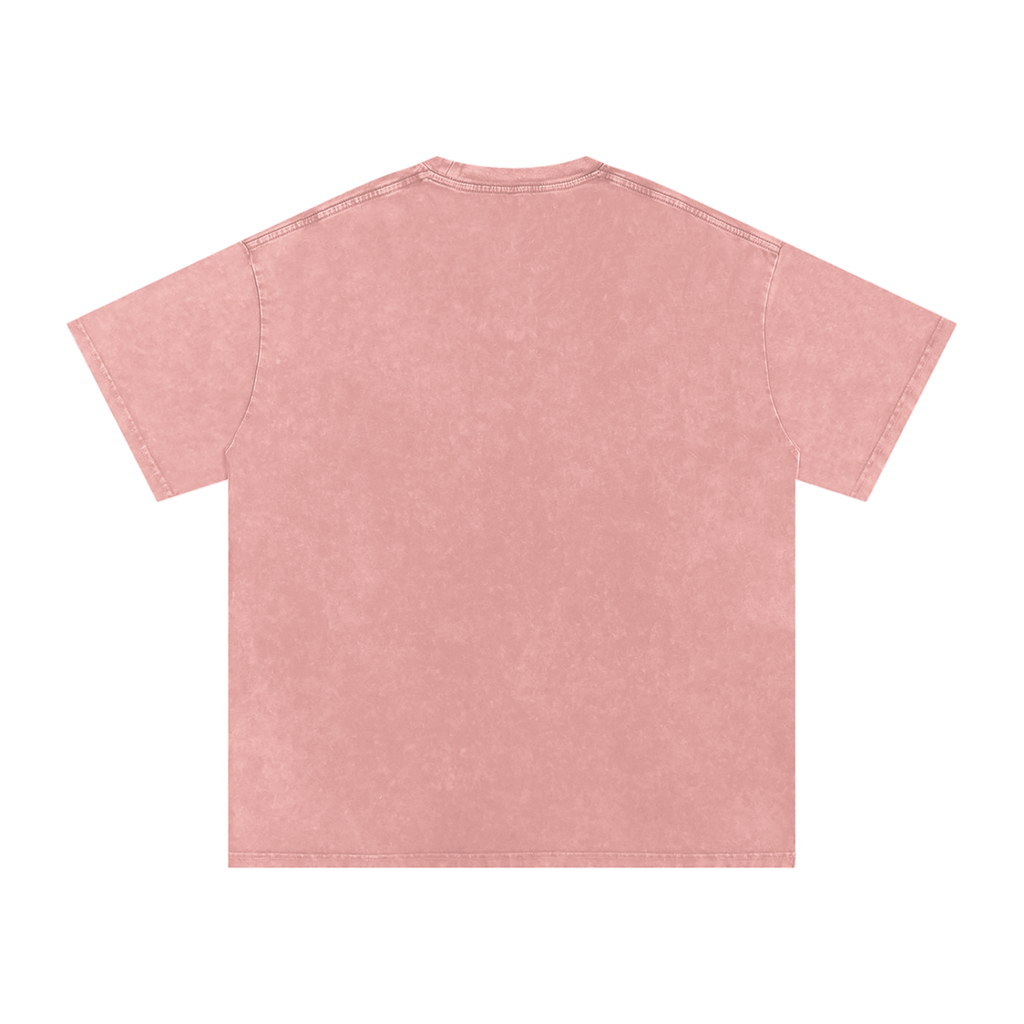 Tiger with bubblegum Snow Washed Oversized Cotton T-Shirt