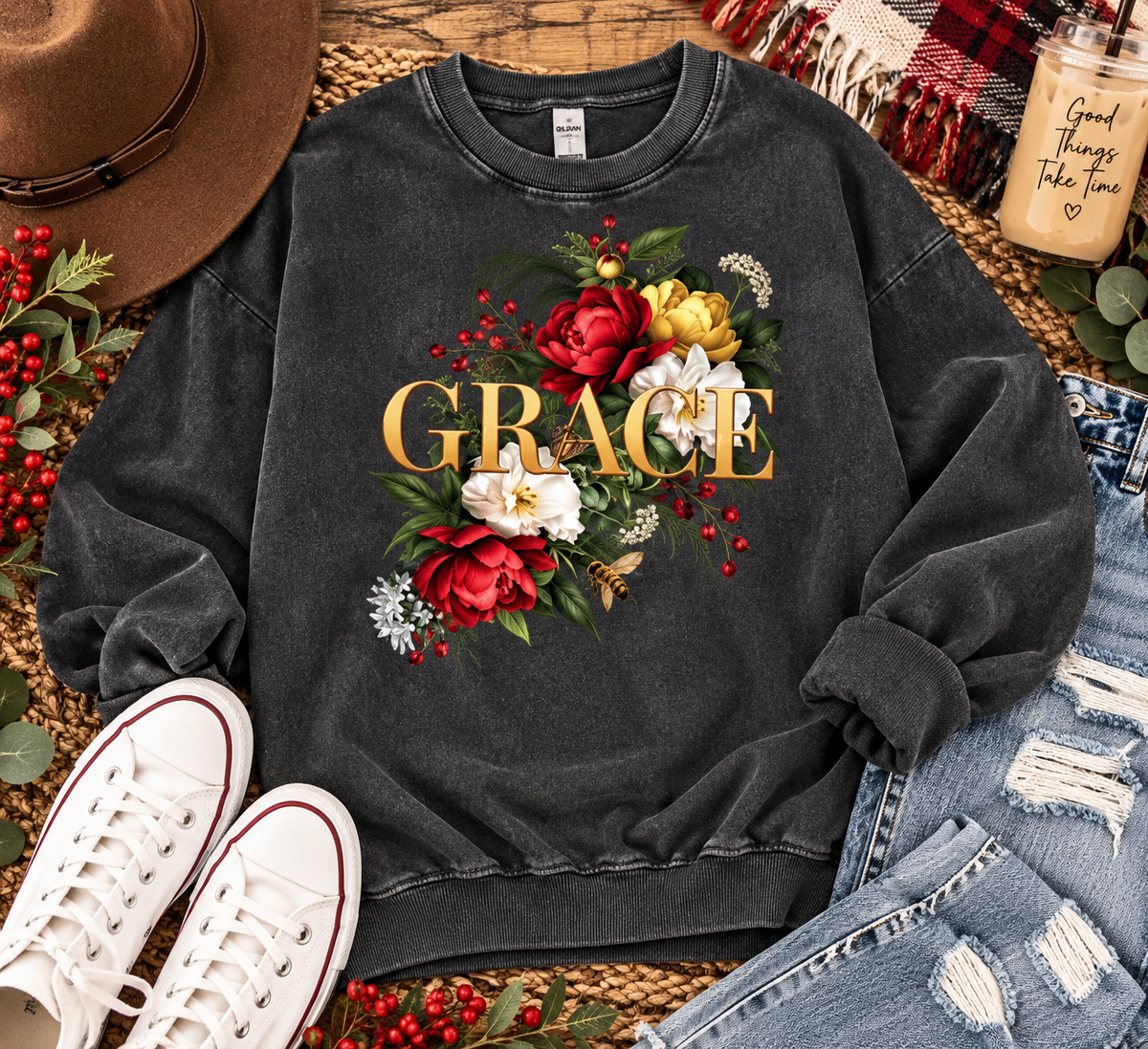 Grace Snow Washed Oversized Sweatshirt