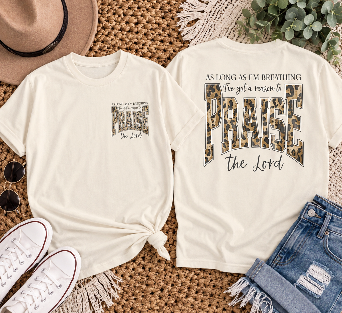 Praise the Lord Leopard Print T-Shirt