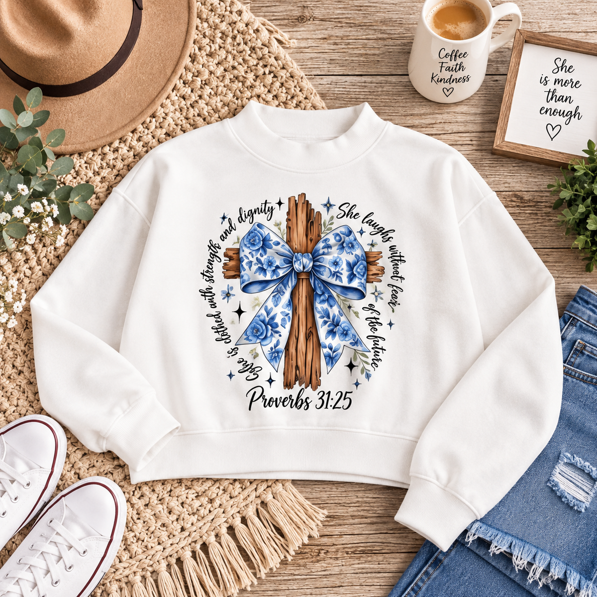 Essential Fleece Mock-Neck Crew Sweatshirt